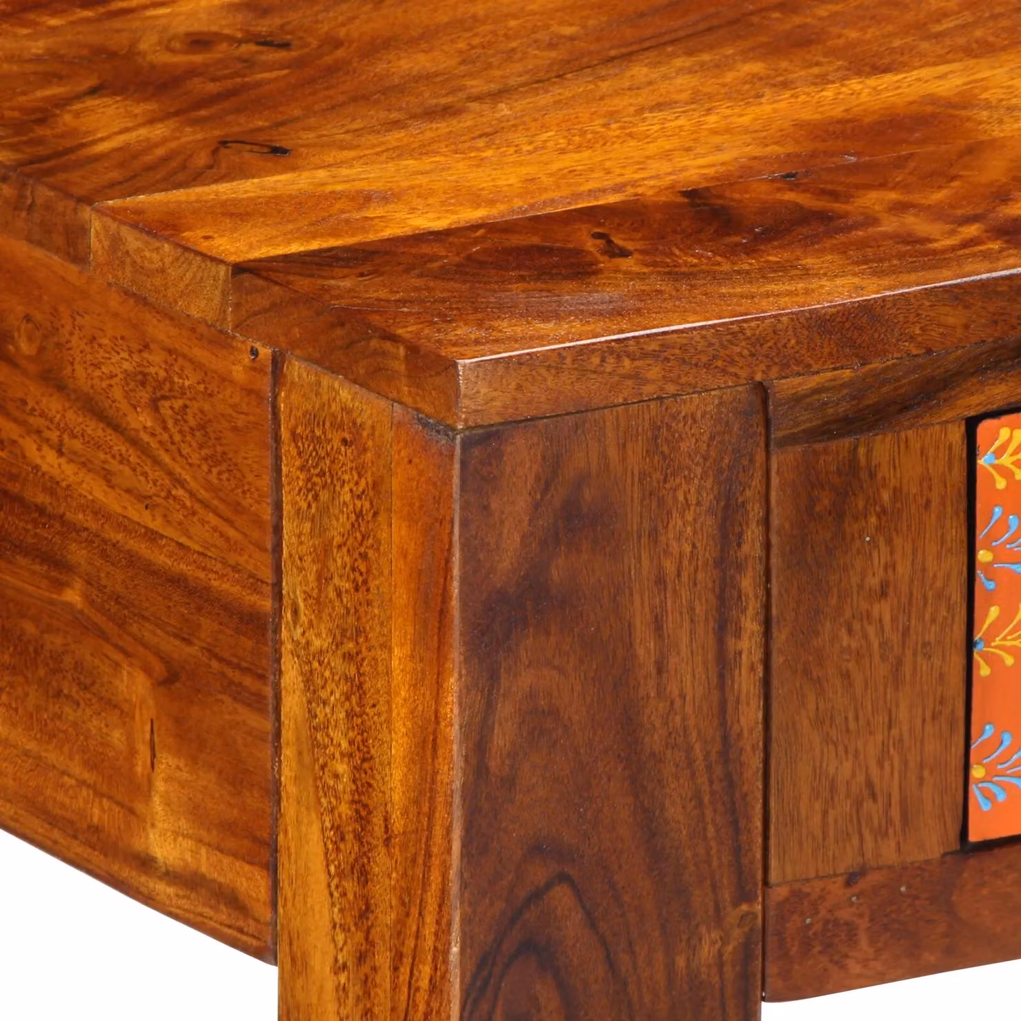 Berkfield Brown Acacia Solid Wood Writing Desk W/D/H: 100 x 50 x 75 cm – 4
