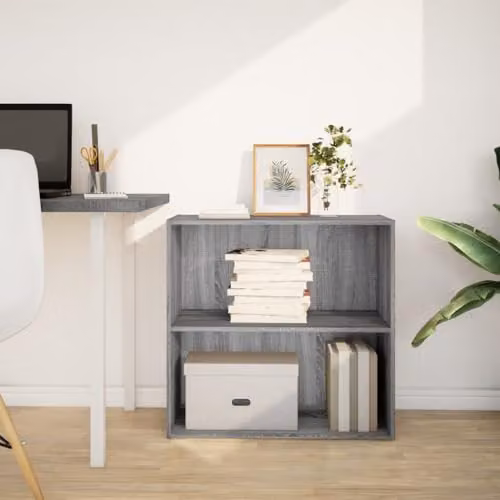 vidaXL Grey Sonoma Bookcase in Engineered Wood W/D/H: 80 x 30 x 77 cm – 2
