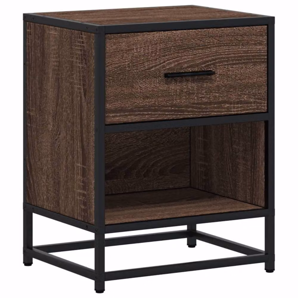 Berkfield Home Decorative Bedside Cabinet in Brown Oak, W/D/H: 40 x 31 x 50 cm – 3