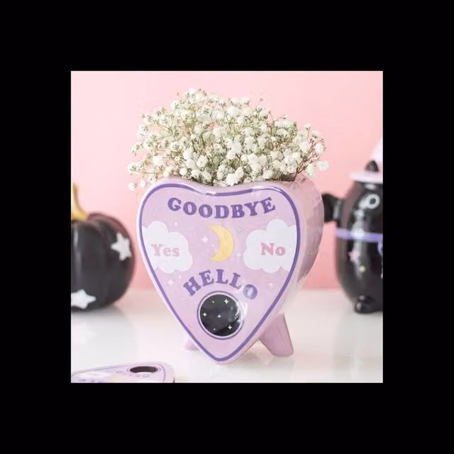 KDMD Pastel Talking Board Planchette Ceramic Flower Vase in Multicolour with Floral Design
