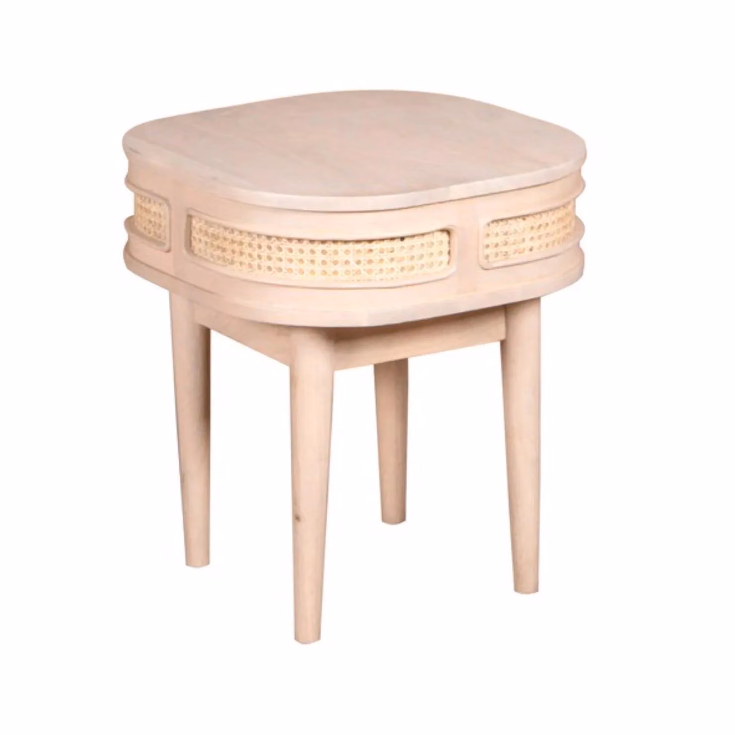 IH Design Berma Mango Wood and Cane Bedside Table in Brown W/D/H: 50 x 55 x 50 cm – 2