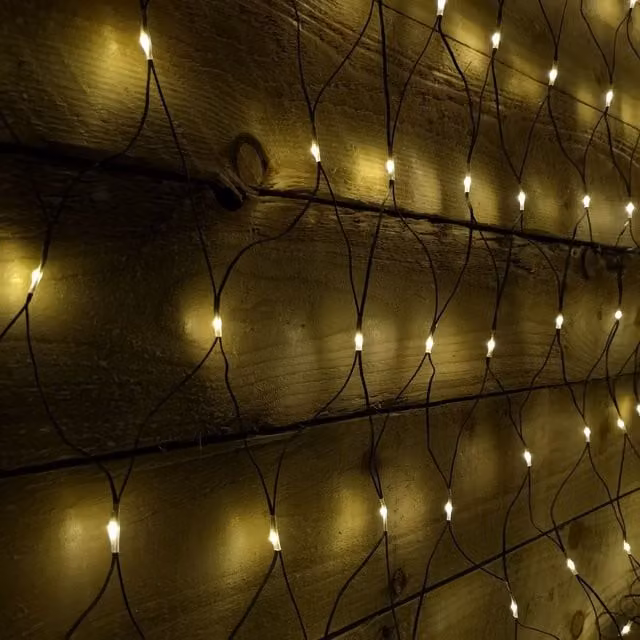 Samuel Alexander 180 LED Multifunction Christmas Net Light with Timer, Warm White in Beige, W: 1.7 m, H: 1.2 m – 1