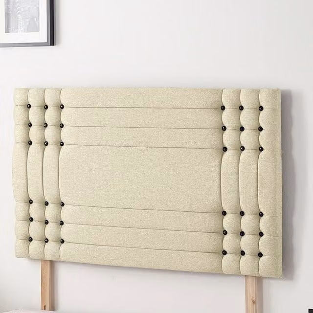 Somnior Beds Ltd Modern Upholstered Linen Fabric Divan Headboard in Beige