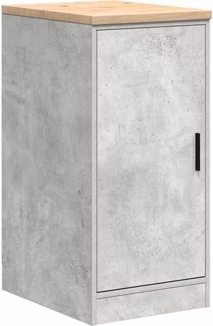 Berkfield Home Freestanding Garage Storage Cabinet in Concrete Grey, Solid Pine Wood with Hinged Doors, W/D/H: 40 x 51 x 85 cm – 1