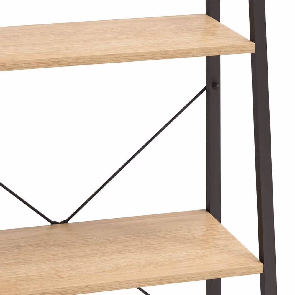 Berkfield Home Practical 3-Tier Standing Shelf, Light Brown and Black, W/D/H: 56 x 35 x 108 cm – 3