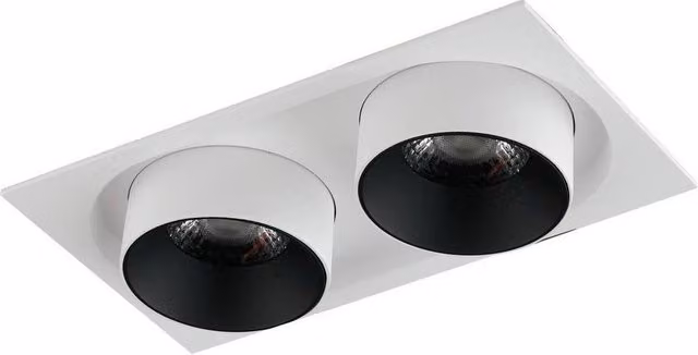 Netlighting Outsider Integrated LED Adjustable Twin Recessed Downlight, White, 3000K Warm White