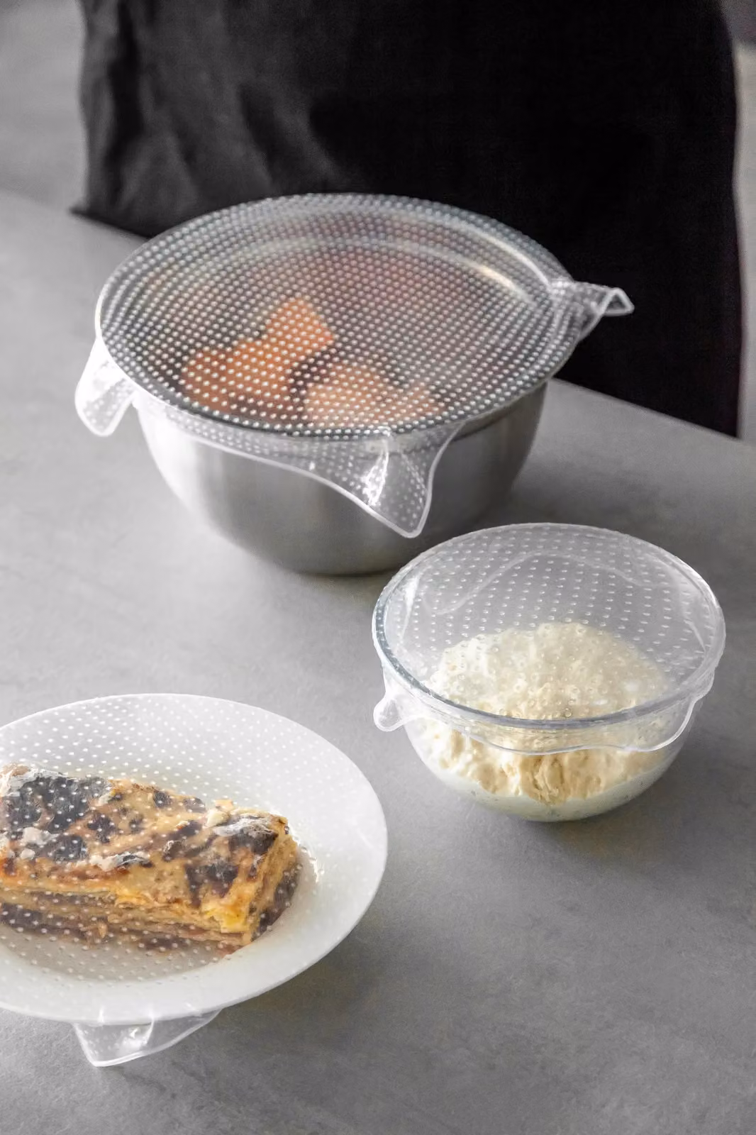 MasterClass Set of 4 Airtight and Leakproof Silicone Stretch Lids in Transparent – 4