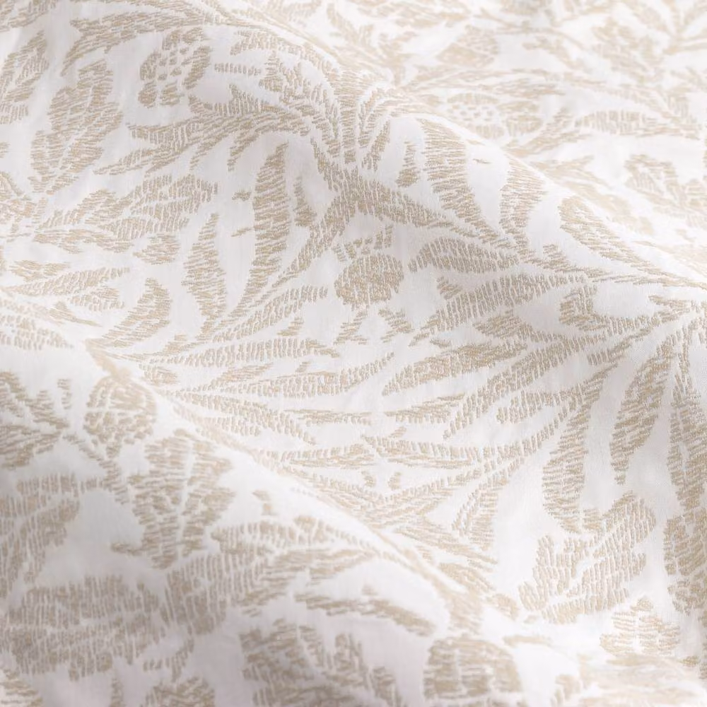 Morris & Co Acorn Tonal Matt Jacquard Pencil Pleat Curtains in Ivory, Width: 229 cm, Drop: 183 cm – 6