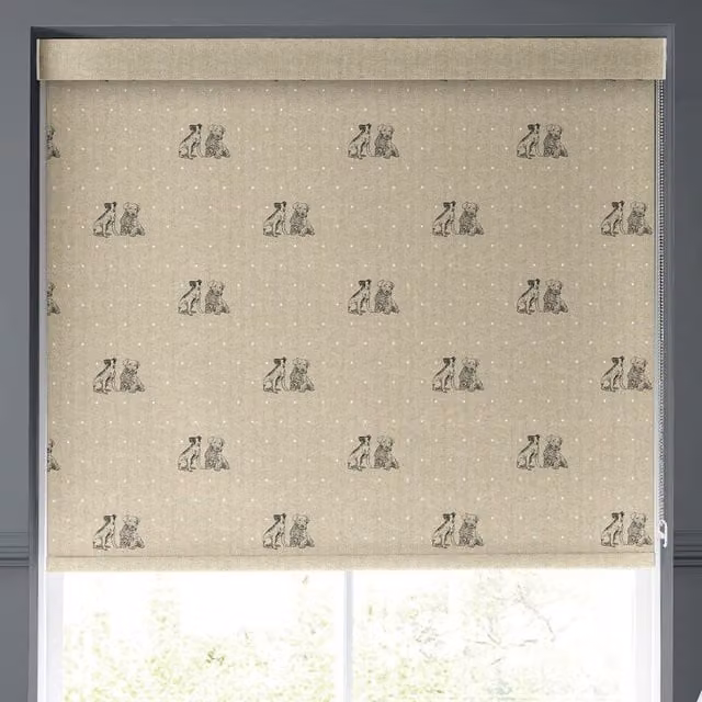 Emily Bond Millie Made to Measure Beige Linen Effect Blackout Roller Blind