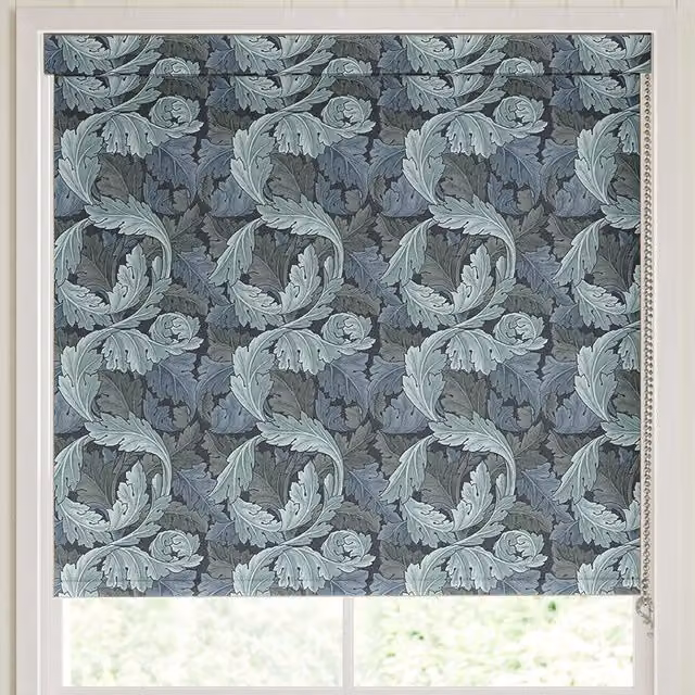 William Morris At Home Acanthus Translucent Made to Measure Roller Blind in Blue Floral Polyester