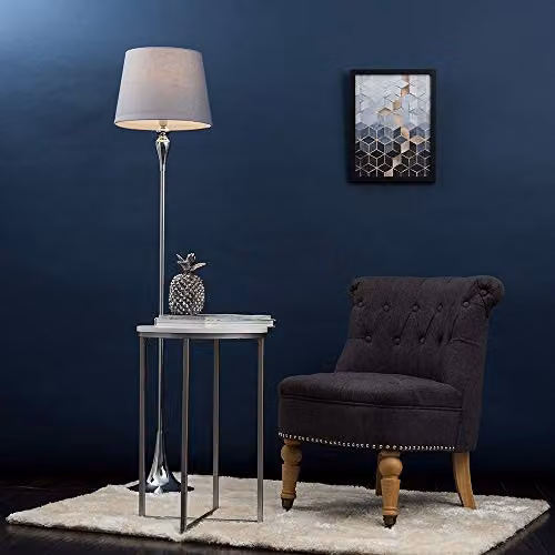 ValueLights Faulkner Modern Silver Chrome Floor Lamp Base – 2