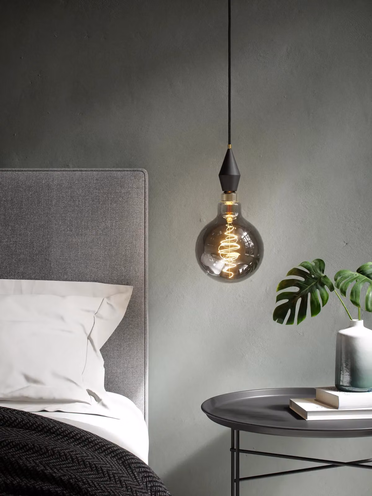 Nordlux Deco Globe Bulb, Smoked Black Glass, E27, 1800K Warm White, Dimmable – 2