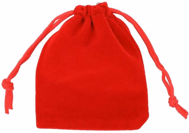 Neel Blue 10pcs Red Velvet Drawstring Bags, W: 7 cm, H: 9 cm
