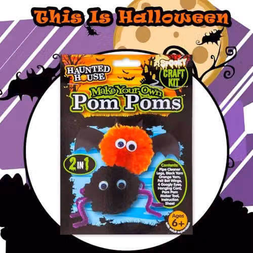 VFM e-Store Halloween Pom Pom Craft Kit in Multicolour for Adults – 8