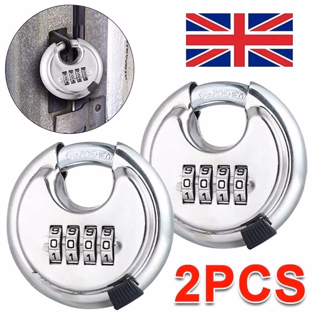 Nordara Heavy Duty Waterproof Combination Disc Padlock in Silver – 2