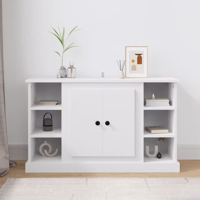 Berkfield Home White Classic Sideboard in Engineered Wood W/D/H: 100 x 35.5 x 60 cm