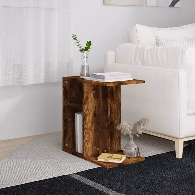 Berkfield Home Smoked Oak Side Table in Brown, W/D/H: 50 x 30 x 50 cm – 1