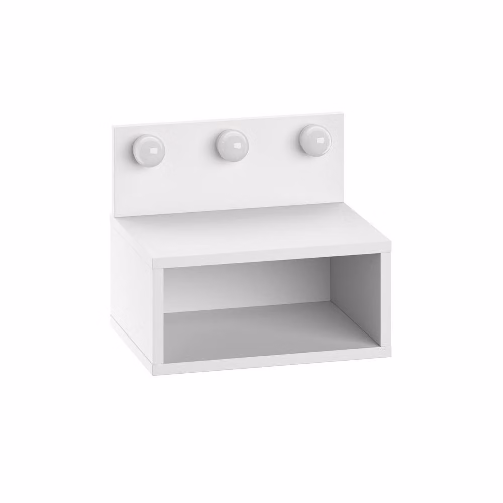 Decortie Treo Wall-Mounted Floating LED Bedside Table in White, W/D/H: 30 x 30 x 30 cm – 3
