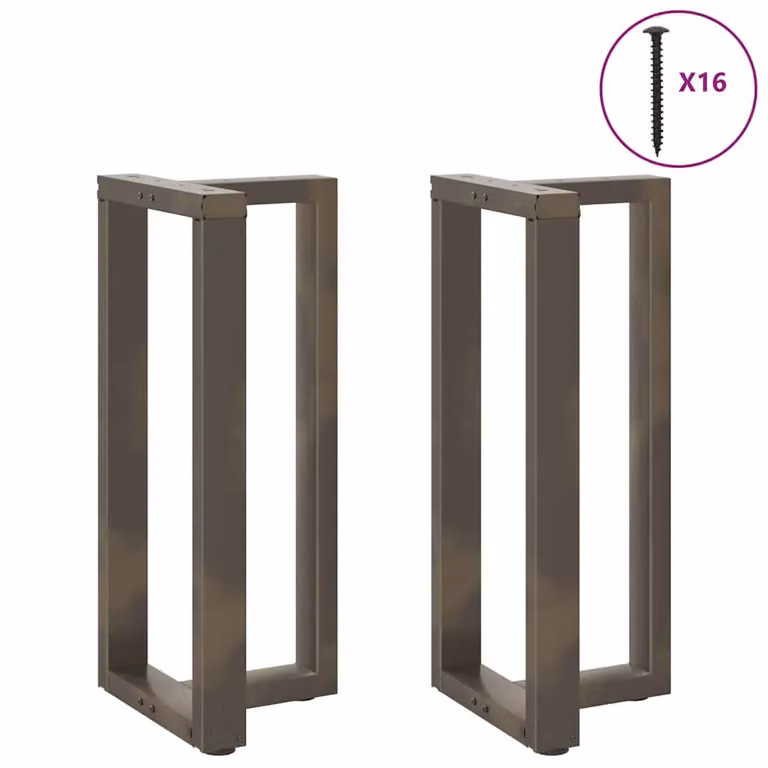 Berkfield Home T-Shaped Bar Table Legs, 2 Piece Set, Black Steel, W: 40 cm, D: 35 cm, H: 90-91 cm