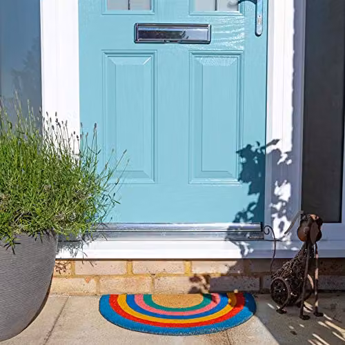 Nicola Spring Half Moon Coir Door Mat, Multicolour, W: 60 cm, D: 40 cm – 2