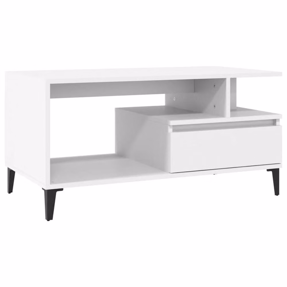 Berkfield Home Elegant Coffee Table in White, W/D/H: 90 x 49 x 45 cm – 2