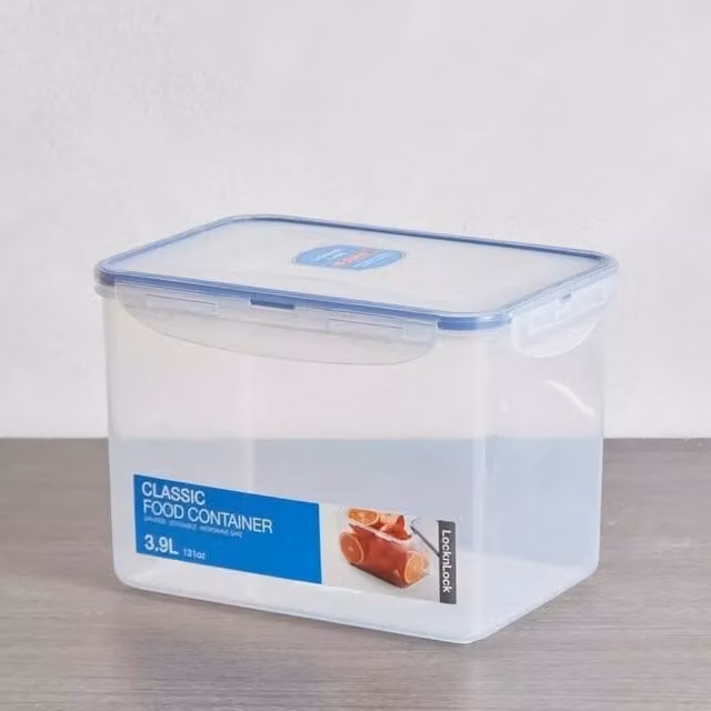 LocknLock Classic Rectangular Food Storage Container, 3.9 l, Transparent