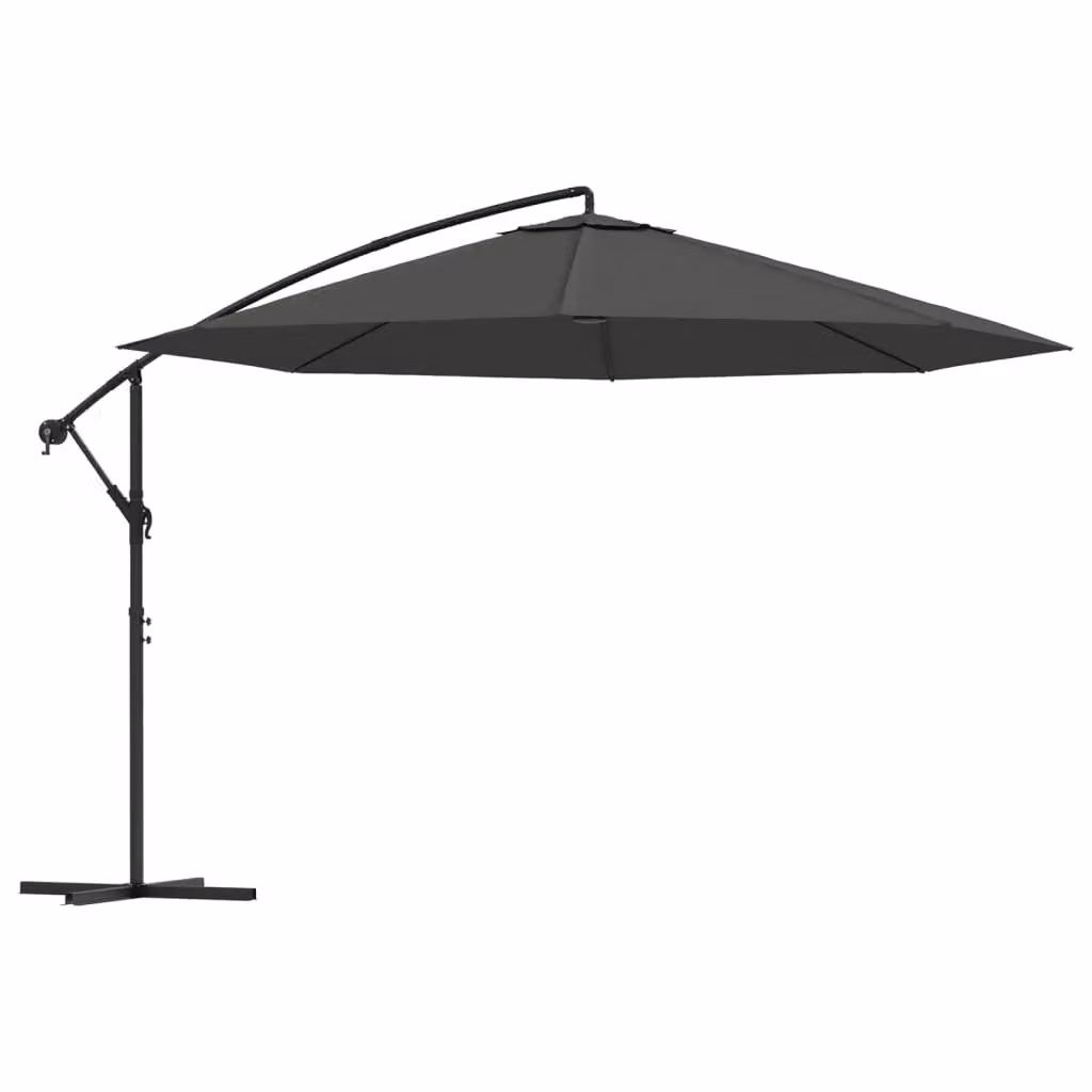 Berkfield Home Cantilever Umbrella with Aluminium Pole, 350 cm, Anthracite and Black – 2