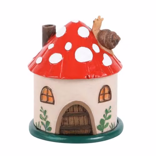 KDMD Mushroom House Resin Incense Cone Burner in Multicolour – 1