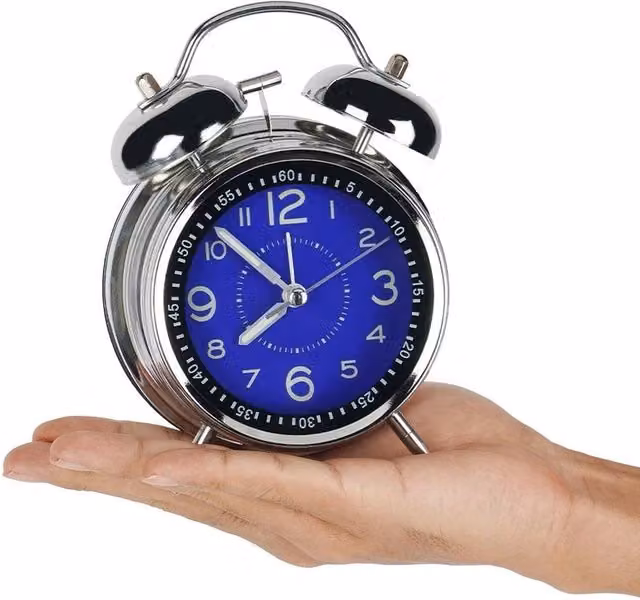 NESTLUNE Super Loud Double Bell Alarm Clock in Silver – 1