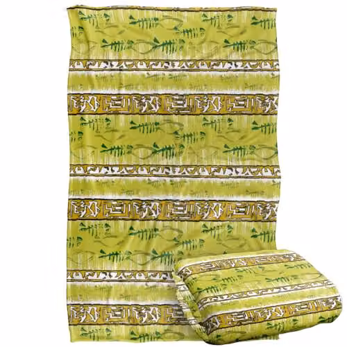 JQ Licensing Tiki Tropical Yellow Pattern Super Soft Fleece Throw Blanket, W: 91 cm, L: 147 cm – 1