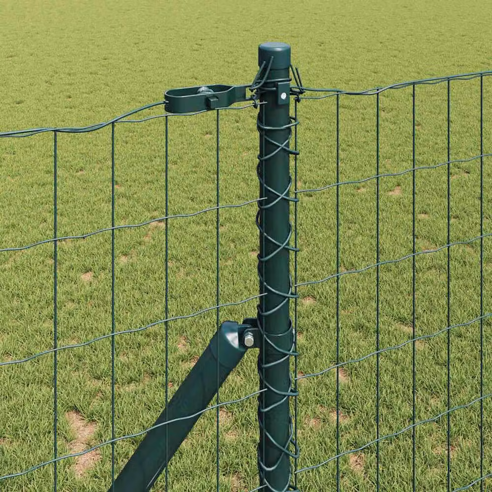 Berkfield Home Euro Fence with 7 Posts, Green Galvanised Steel, W: 10 m, H: 1.2 m – 2