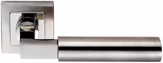 Loops Square Cut Mitred Bar Handle with Rosette Set in Polished Silver Stainless Steel Finish – 2