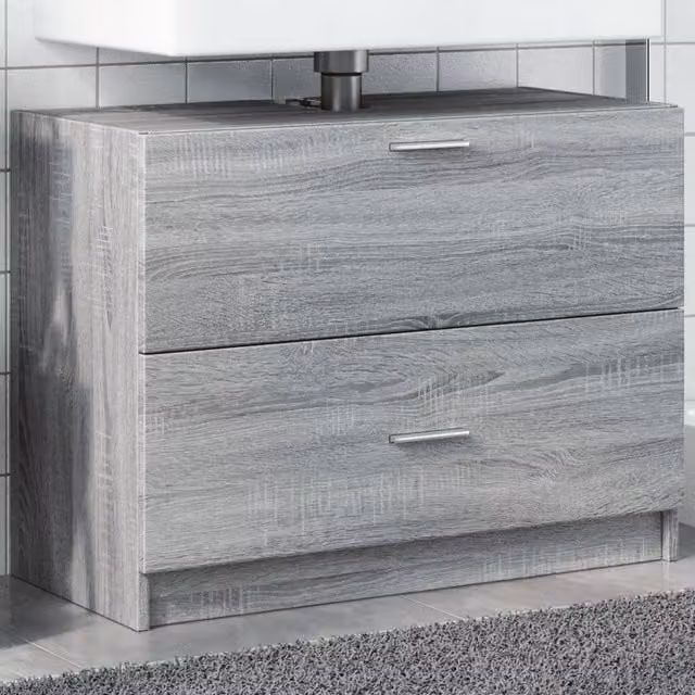 Berkfield Home Sink Cabinet in Grey Sonoma, W/D/H: 78 x 37 x 59 cm – 1