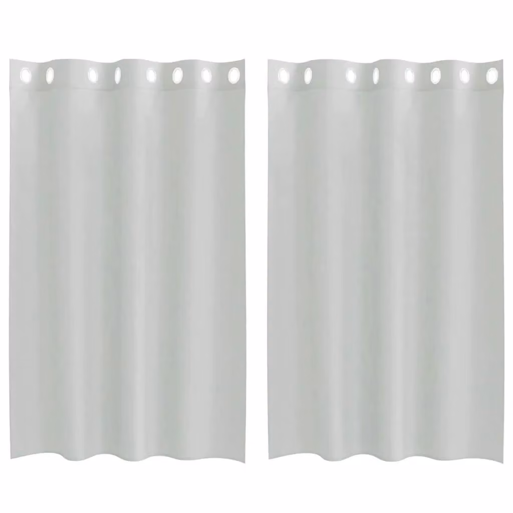 Berkfield Home Grey Transparent Voile Fabric Panel Curtains with Eyelets, 2 Pack, W: 140 cm, H: 175 cm