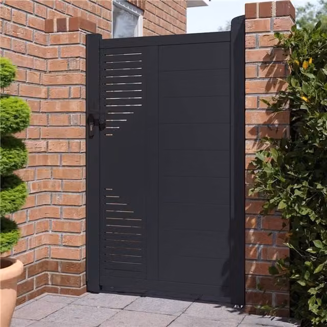 BillyOh Avalon Aluminium Decorative Swing Garden Gate, Anthracite Grey, Height: 173 cm