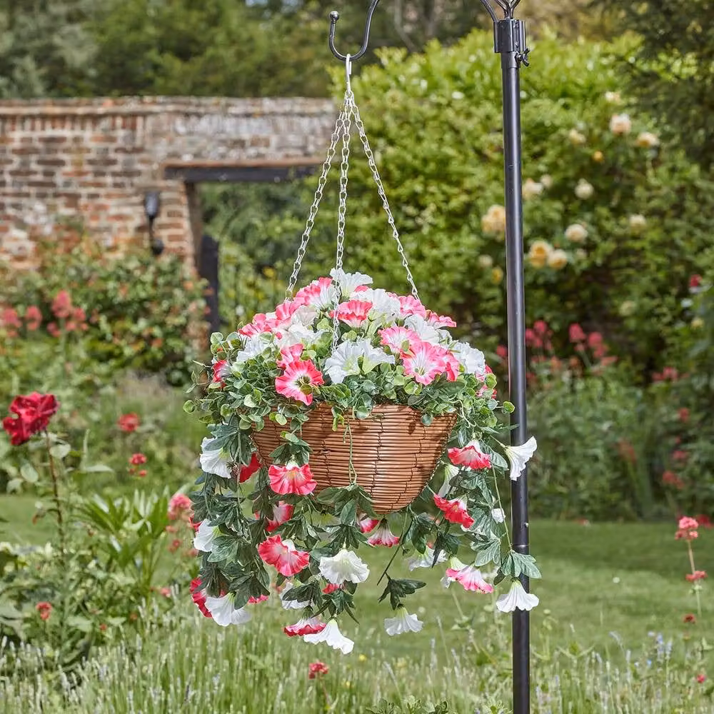 mysmartbuy Multicolour Artificial Summer Bloom Rose Hanging Basket with Metal Chain – 2