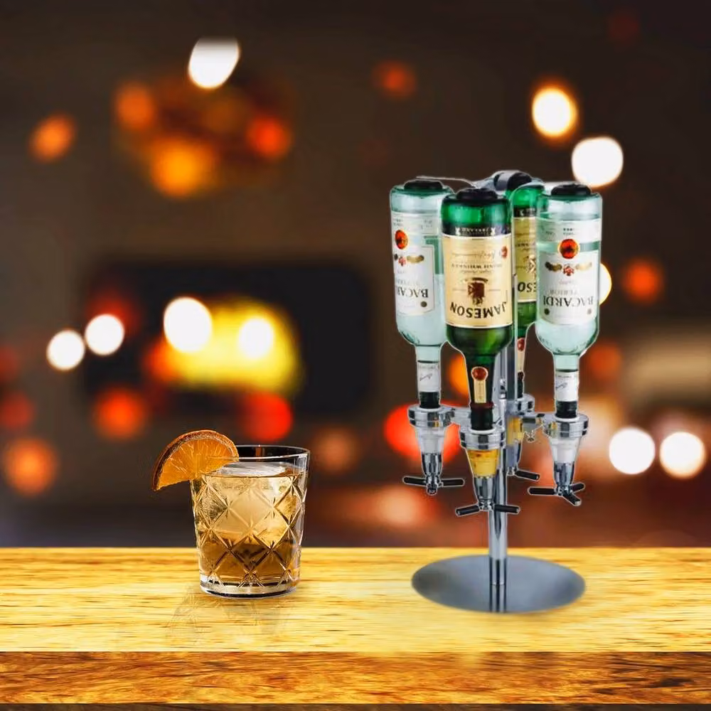 Havendro Silver Metal 4 Bottle Rotating Wall Mounted Bar Butler Drink Dispenser – 2