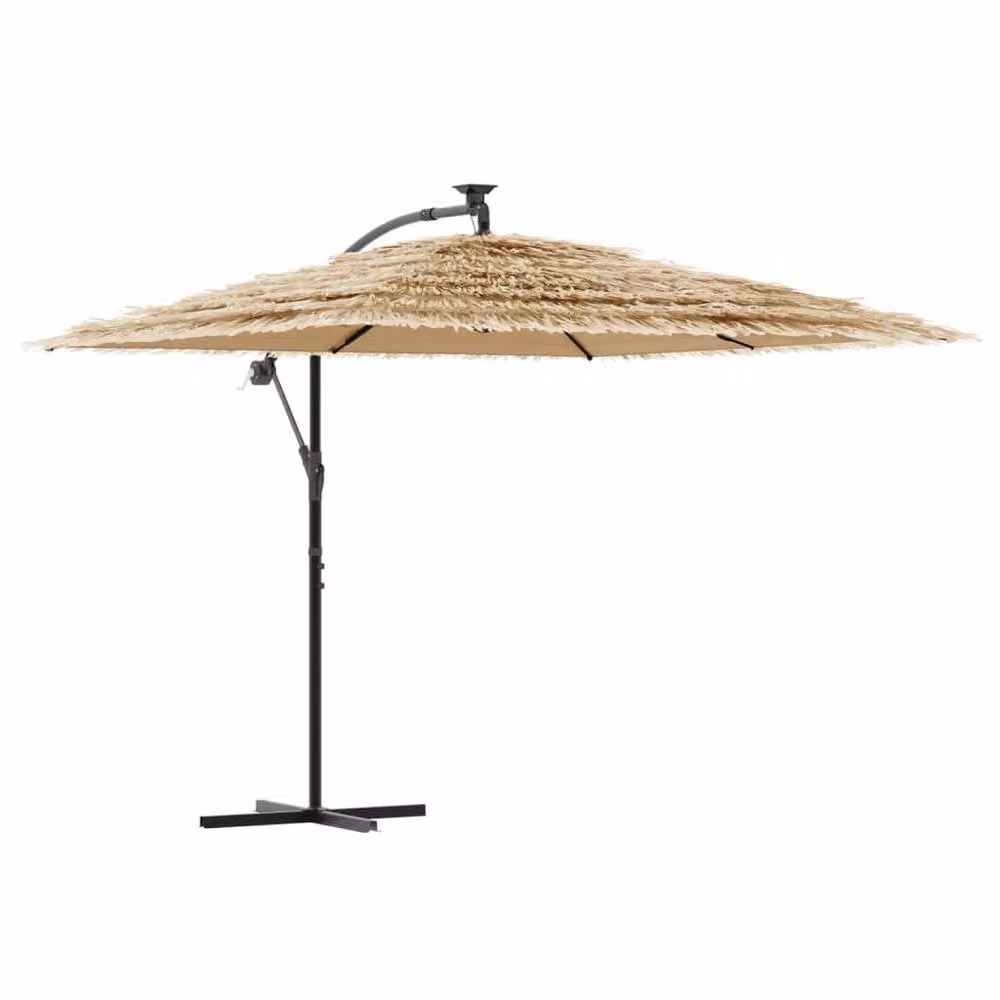 Berkfield Home Garden Parasol in Brown with Steel Pole, W/D/H: 269 x 269 x 235 cm – 2