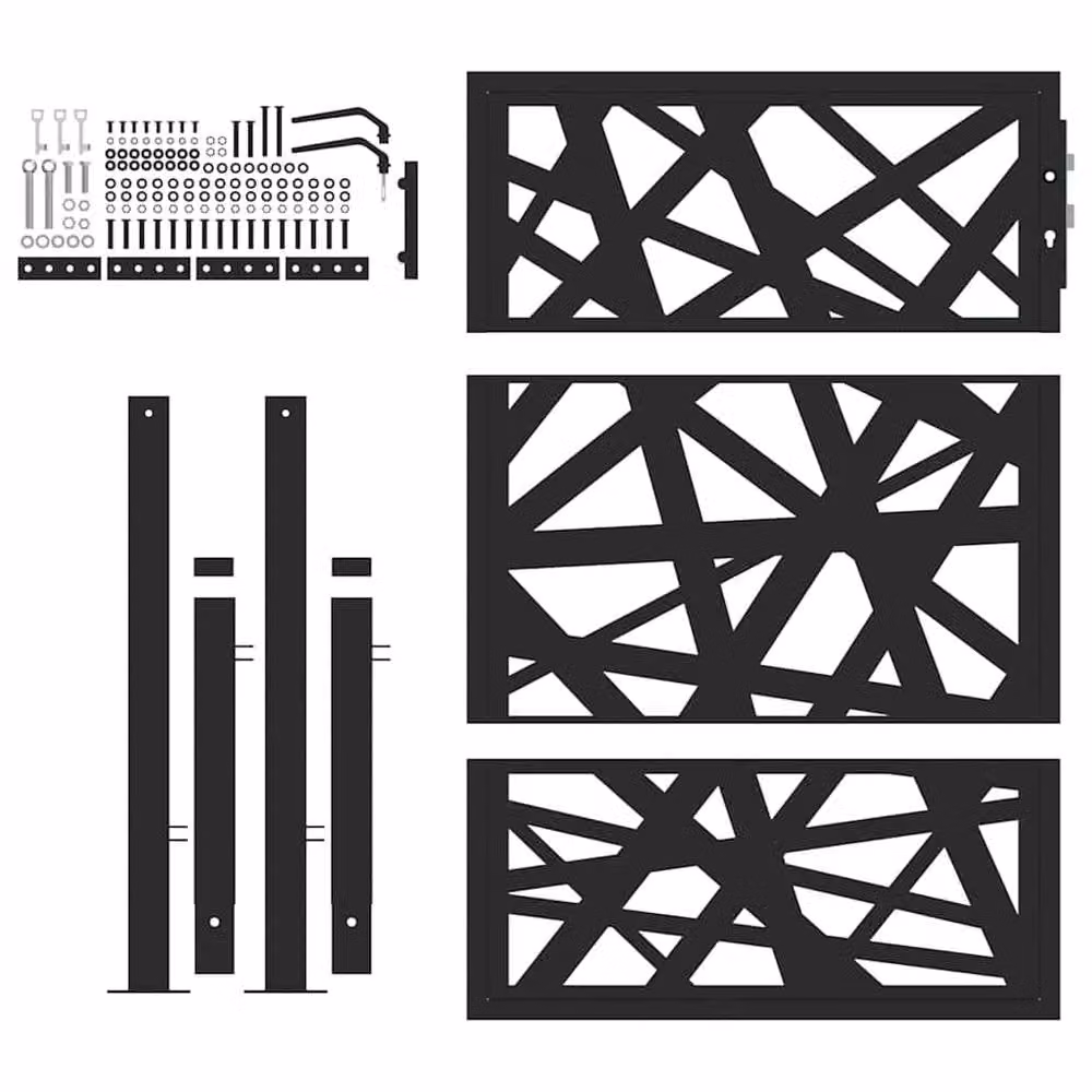 Berkfield Steel Garden Gate in Black, W: 105 cm, H: 130 cm – 4