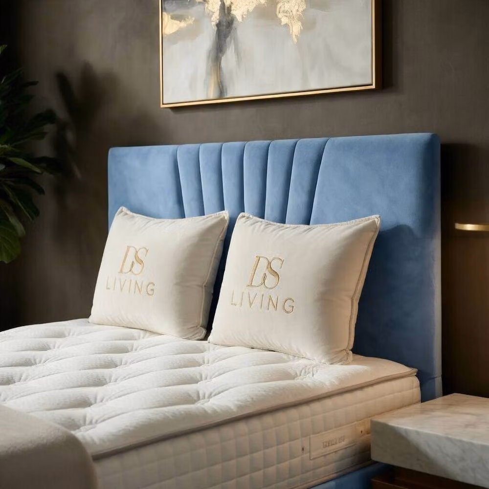 DS Living Vesper Ottoman Bed in Light Blue Velvet, W/D: 180 x 200 cm – 2