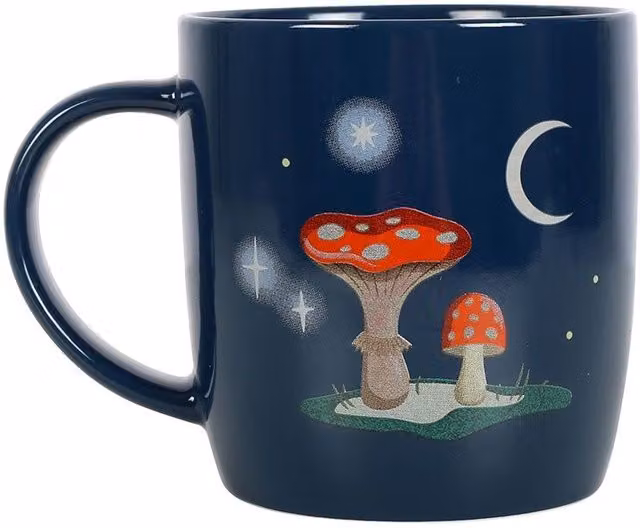Something Different Gnome Sweet Gnome Mushroom Ceramic Mug in Navy Blue – 1