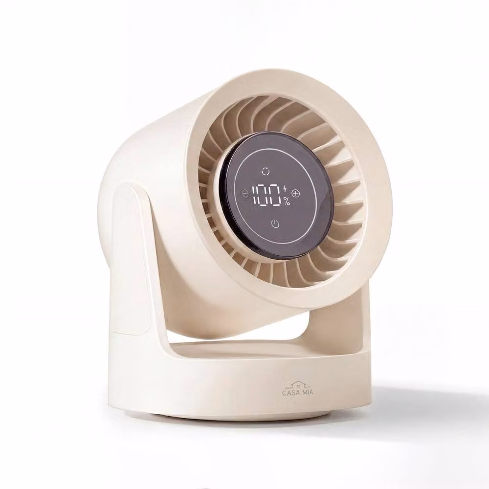 CASA MIA Quiet Portable Rechargeable Table Fan with Oscillation in White – 3