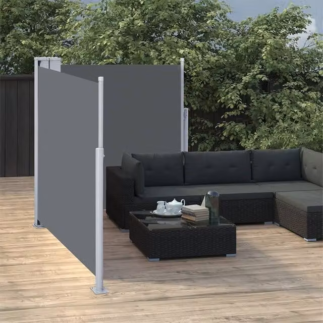 Berkfield Home Retractable Side Awning in Anthracite Black, W/H: 600 x 100 cm