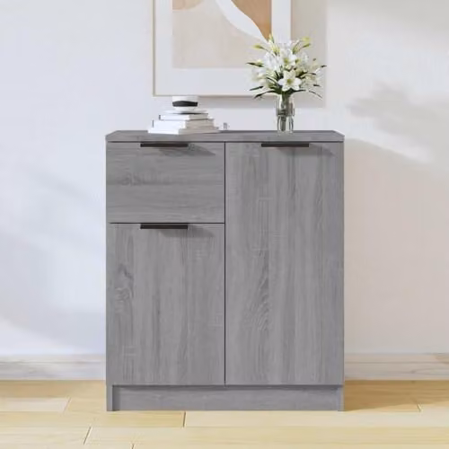 vidaXL Modern Grey Matt Sideboard, W: 60 cm, D: 30 cm, H: 70 cm