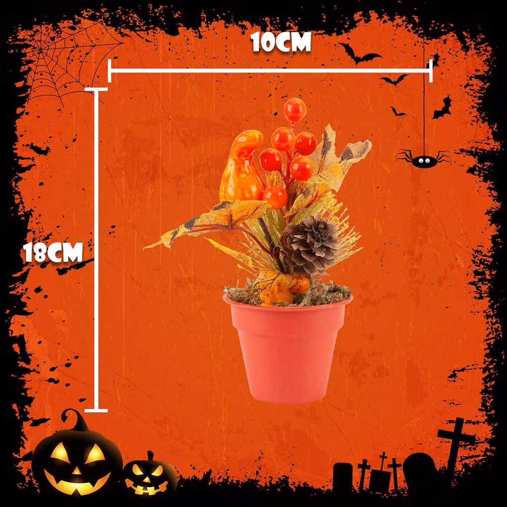 VFM e-Store Orange Autumn Berry and Leaf Floral Halloween Tabletop Decoration – 2