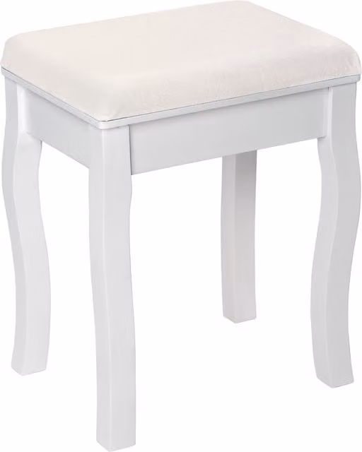 tectake Shabby Chic Floral Pattern Vanity Stool in White