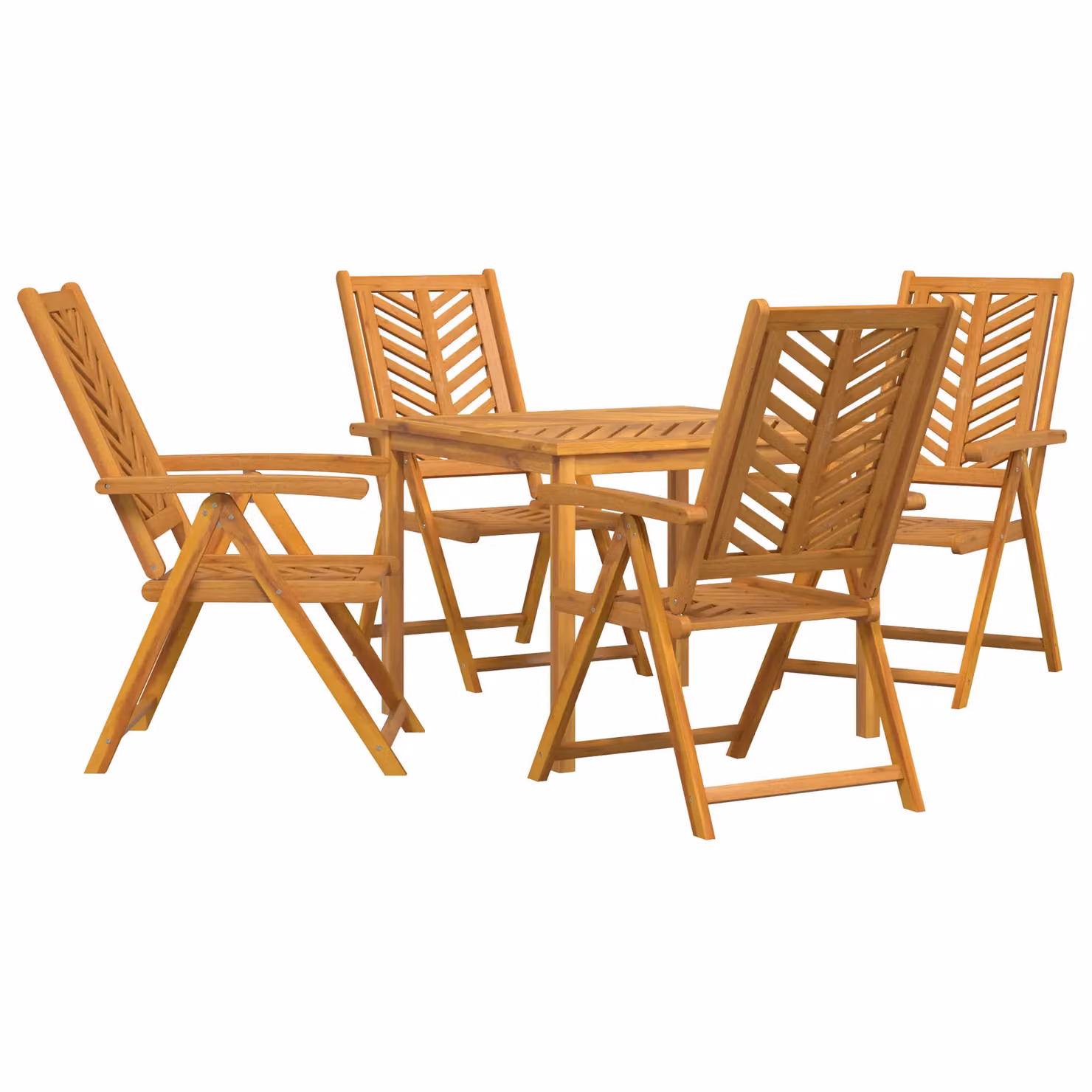 Berkfield Home 5 Piece Acacia Wood Garden Dining Set in Brown – 2