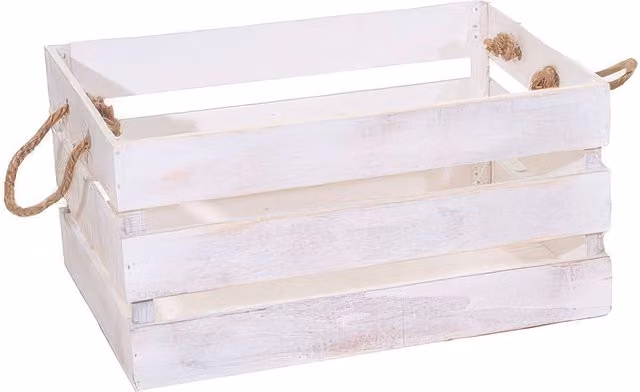 Mega Collections Set of 3 Shaolin White Solid Wood Crates with Handles
