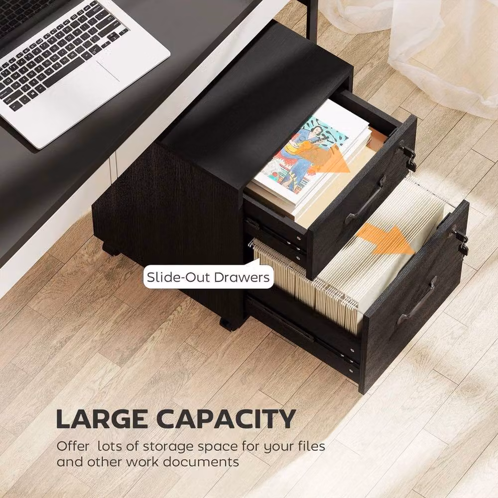 SPETLEK Black Roll File Cabinet with Lock and Castors for Home Office Organising – 5