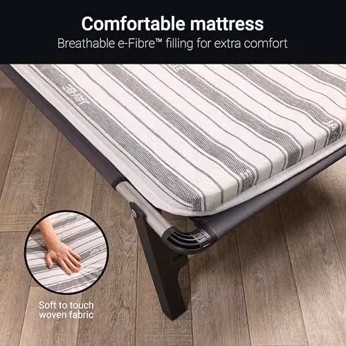 JAY-BE ME70 Single Mobile Folding Bed with Comfort Mattress in Black – 3